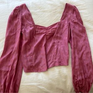 NAYF pink silk blouse